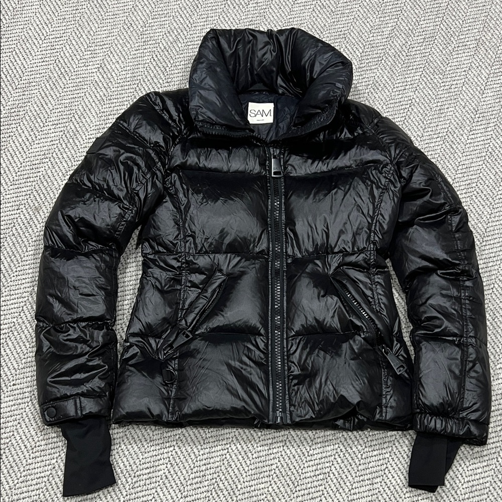 SAM. Women's Shiny Black Puffer Jacket